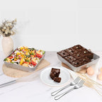 LIANYU 9 Inch Square Cake Pan, Stainless Steel Baking Lasagna Brownie Bread Pan, Perfect for Birthday Party Wedding, Oven & Dishwasher Safe