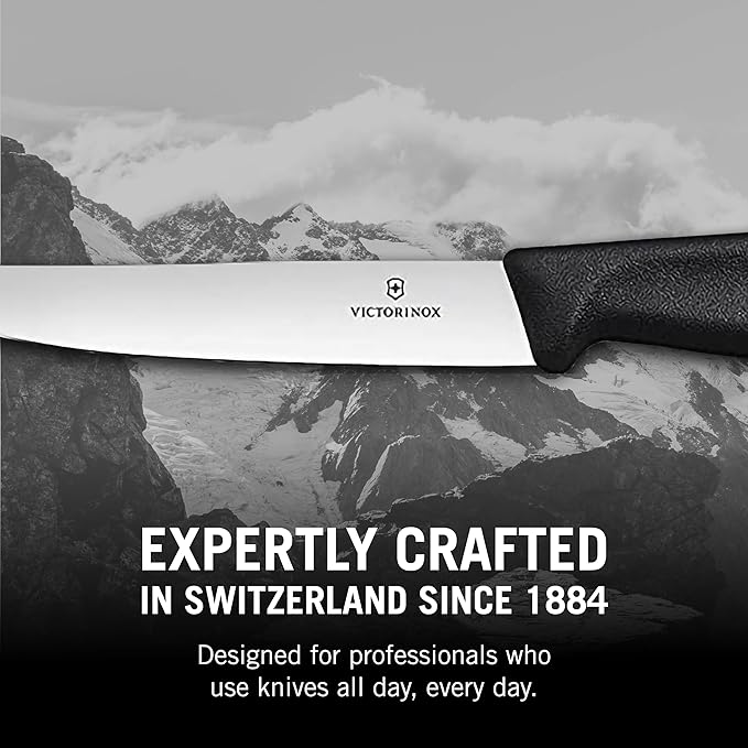 Victorinox Swiss Classic Steak Knives - Kitchen Utensils - Ergonomic, Stainless Steel Meat Knives - Black Handles, Straight Edge, 6-Piece Set