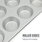 Martha Stewart Gallen 12 Cup Nonstick Carbon Steel Muffin/Cupcake Pan - Silver