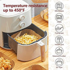 9 Inch Air Fryer Liners Disposable, 125 Pack Parchment Paper Sheets for Air Fryer Basket, Non-Stick, Disposable, Unbleached, Heat Resistant, Fits 5-8 QT Air Fryers, Oil-Free & Healthy Cooking
