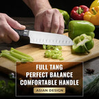 Cutluxe Santoku Knife – Ultra Sharp 5 Inch Vegetable Japanese Knife for Chopping, High Carbon Stainless Steel Blade, Full Tang Pakkawood Handle – Shinobi Series