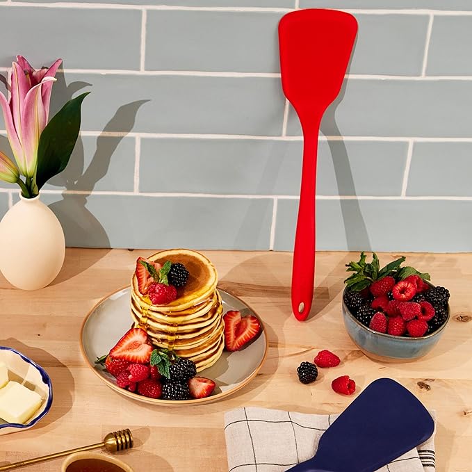GIR: Get It Right Silicone Turner Spatula - Non-Stick & Heat Resistant - Silicone Spatula for Cooking & BBQs - Lifts, Flip, and Transfer Food Items - 13 Inch, Studio White
