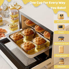 40 Pack 5 OZ Mini Cake Pans with Lids, Disposable Square Aluminum Foil Brownie Baking Cups, Mini Aluminum Foil Cupcake Muffin Tin Ramekins, Flan Molds Cake Containers for Wedding Birthday Party