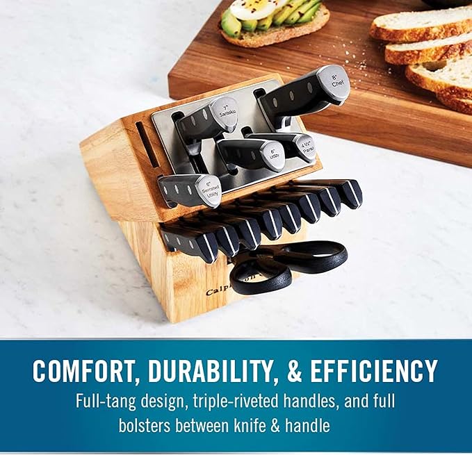 Calphalon Kitchen Knife Set with Self-Sharpening Block