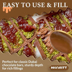 HKNMTT Chocolate Bar Molds Silicone 10 Snap Deep Moulds for Pistachio Dubai Wax Candy Energy Protein Bars, Food Grade Non stick Home DIY Handmade Gifts