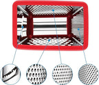Spring Chef Professional Cheese Grater - Stainless Steel 4 Sided Box Grater for Kitchen, XL Size - Perfect Shredder for Parmesan Cheese, Carrot, Potato, Ginger - Dishwasher Safe - Red