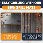 Linda's Essentials BBQ Grill Mats for Outdoor Grill Mat (5 Pack) 12.6" x 15.75" - Reusable Heat-Resistant Grilling Mats for Outdoor Grill, Non Stick Grill Matt, Easy Clean BBQ Mats for Outdoor Grills