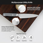 Misen 5.5" Utility Knife – High Carbon Japanese AUS-10 Stainless Steel – Hybrid German & Japanese Blade – Precision Kitchen Knife for Professionals & Home Cooks – Ultimate Cutting Performance - Gray