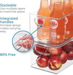 iDesign Stackable Pantry Bins, 2 Small, 2 Medium, and 2 Large Bins, 6 Pack, Clear, Made in USA