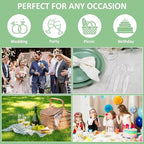 300 Count Plastic Silverware Heavy Duty, BPA-Free Disposable Utensils, Includes 100 Knives, 100 Forks, 100 Spoons for Party, Wedding, Catering, Picnic