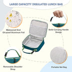Bento Lunch Box for Kids with 8oz Soup Thermo, Leak-proof Lunch Food Containers with 5 Compartment, Insulated Lunch Bag & 17oz Stainless Steel Water Bottle for School, Trvael