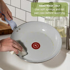 T-fal Refresh Ceramic Nonstick Frying Pan with Lid, 5 Qt, Oven Safe to 350°F Cookware, Skillet Pots and Pans, Mint Green