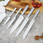 kitchen knife set,chushiji 6-Piece silver Kitchen Knife Set for Home, Anti-Rust Non-stick Stainless Steel Sharp Chef Knife Set with Universal Knife Block for Kitchen, Ergonomical Design (silver)