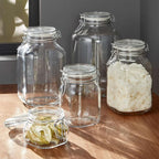 Bormioli Rocco Fido Clear Glass Jar with 85 mm Gasket,0.5 Liter (Pack of 2)