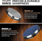 Rolling Knife Sharpener Kit – 4 Angles (15°,18°,20°,22°) – Includes Diamond, Ceramic & Honing Discs with Leather Strop – Ideal for Home Cooks & Professional Chefs