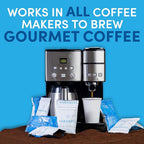 SARASOTA COFFEE & TEA CO. Packets, Pre Ground Coffee Packs, Premium 100Percent Colombian Medium Roast, Bulk Single Pot Bags for Drip Coffee Makers, (2 oz Bags, Pack of 36)