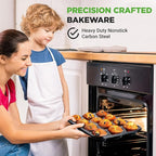 NutriChef Muffin Pans for Baking 4-Pack | Nonstick 12 Mold Cupcake Tins | Carbon Steel Stackable Cup Cake Trays | Dishwasher & Oven Safe | Includes 200 Parchment Paper Liners | 13 x 10 x 1 | Black