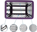 Spring Chef Purple Professional Stainless Steel XL Parmesan Cheese Grater with Handle - Manual Box Grater for Kitchen, 4 Sides, Dishwasher Safe Food Shredder for Vegetable, Potato, Hard Cheese, Carrot