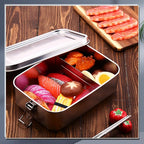 Umigy 1 Pcs Stainless Steel Food Containers 1400ml Metal Bento Lunch Box Stainless Steel Food Storage Containers, Lockable Clips to Leak Proof, Reusable Dishwasher Snack Boxes for Work