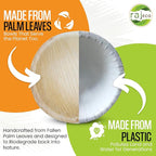 Raj Palm Leaf Bulk Bowls [200-Pack] 4" Round Bowls (16 CASES - 3200 PACK) like Bamboo bowls Disposable, Strong, Decorative Compostable Tableware for weddings, Camping, Outdoor