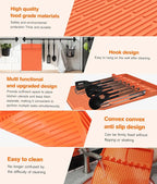 Silicone Griddle Tools Mat for Blackstone - Large Silicone Spatula Mat with Drip Pad - Griddle Mats BBQ Grill Accessories - Side Shelf Mats Grill Pad for Blackstone Griddles Accessories(Orange)