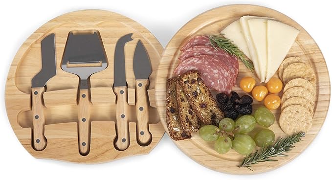 PICNIC TIME Star Wars Mandalorian Grogu Circo Cheese Board & Knife Set, Charcuterie Board Gift with 4 Stainless Steel Tools, Wooden Cutting Board for Cheese, Meat & Crackers, Housewarming (Parawood)