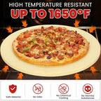 GOOD GAIN Pizza Stone for Oven Grill - 15'' Round Baking Stone for Bread, Pies | Cordierite Oven Stones for Cooking | Indoor,Outdoor | Durable, Heat Shock Resistant (Beige)