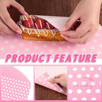Fulmoon 300 Sheets Waxed Deli Paper Sheets for Food 12 x 12 Inch Polka Dot Dry Wax Paper Greaseproof Food Basket Liners Sandwich Wraps for Wrapping Bread Baking BBQ Picnic Party (Pink)