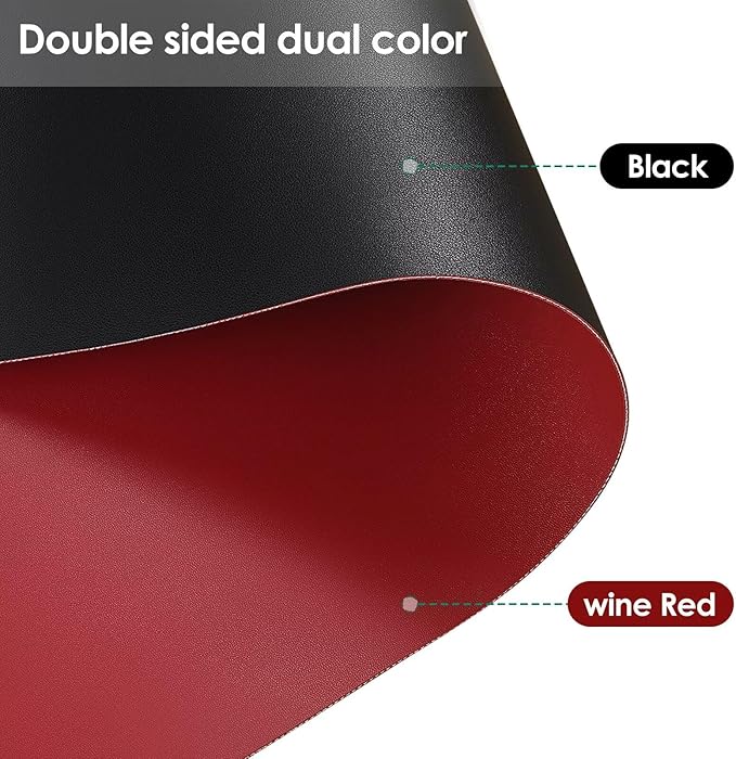 Night Stand Cover - 14x14 Inch Waterproof Easy to Clean Can Conceal Flaws Protector The Table Top from Scratches Used for Dining (Black+Wine Red 14x14)