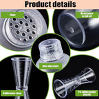 8 Pcs Plastic Cocktail Shaker Set 6 Pcs 24 oz Drink Shaker 2 Pcs Double Measuring Jigger Clear Plastic Bottle Tea Drink Mixer Cocktail Measuring Cup for Kitchen Bar Party Tools