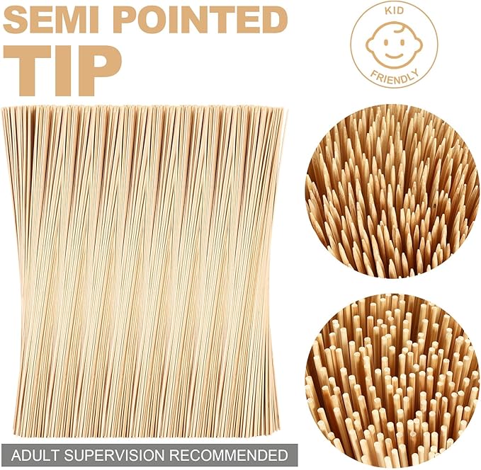 Suclain 400 Pcs Marshmallow Roasting Sticks 36" Long 5mm Thick, Smores Sticks Bamboo Skewers BBQ Kabob Grilling Barbecue Roasting Camping for Outdoor Fire Pits Campfires