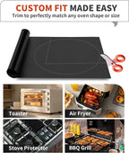 Oven Liners for Bottom of Oven - 4 Pack Large Heavy Duty Oven Mats, 17"x 25" Reusable Matt Liner for Electric, Gas, Toaster Ovens & Grills, BPA & PFOA Free, Kitchen Essentials, Black