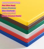 CURTA 6-Piece NSF 20" x 14" x 1/2" Multi-Colored Flexible Cutting Board Kit with Stainless steel Storage Rack, Color Coded Plastic Chopping Board with Anti Slip Surface Dishwasher Safe
