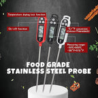 Waterproof Food Thermometer with Long Probe Digital Meat Thermometer for Water, Liquid, Candle and Cooking Instant Read for Kitchen BBQ Grill Candy(Black,White,Red)