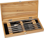 Wüsthof 10-Piece Stainless Steak and Carving Knife Set, Olivewood