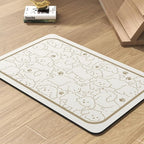 Pet Feeding Mat-Absorbent Dog Mat for Food and Water Bowl-No Stains Quick Dry Water Dispenser Mat-Dog Accessories Pet Supplies-Bowl for Messy Drinkers（FRAMEDOGS,17"x34"