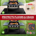 Extra Large BBQ Grill Mat 60x40, Heavy-Duty, Non-Stick, Reusable, and Easy-to-Clean, Under Grill Mats for Outdoor Grill Deck Protector, Griddle Mat for Blackstone Grill Pad, Fireproof Patio Mat