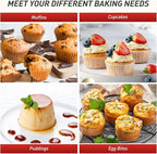 24 Cups Silicone Muffin Pan with Metal Reinforced Frame Mini Size Cupcake Pan Tray Egg Bites Silicone Circle Cookie Molds Muffin Tin Tart Pans Baking Sheet Set for Breakfast Sandwiches Round