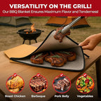 Large BBQ Blanket for Resting Meat, Insulated BBQ Blanket Bag, Brisket with Wide Mouth, Meat Resting Bag, Smoking Meat Accessories for Outdoor Grilling (21in)