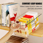 Set of 8 Clear Plastic Storage Bins, 4 Large +4 Small Pantry Organizers and Storage Containers for Kitchen Organization, Home Storage Must Haves for Office, Closet, Garage, Freezer& Bathroom