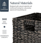 Best Choice Products 12x12in Pack of 5 Cube Storage Baskets, Water Hyacinth Multipurpose Collapsible Organizers, Handwoven Laundry Totes for Laundry, Living Room, Kids Room & Nursery - Black