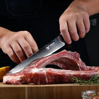 Slicing Knife 9", Long, Thin Blade, Allows for Cleaner Cuts to Preserve Juices and Flavor, Cutluxe Meat Carving Knife – Turkey Carving Knife,All Tang non-slip handle design,Premium Gift Box