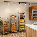 Bun Pan Rack, Commercial Bakery Sheet Rack with Brake Wheels, 15-Tier Stainless Steel Baking Tray Food cart ，for Bakeries Restaurant & Catering（Trays Not Included） ﻿ (15 Tier)