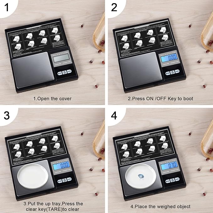 Diyife Pocket Balance 500g/0.01g [New Panel], Precision Mini Kitchen Balance, Portable Digital Balance with LCD Display and Tare Function, Multifunction Used for Jewelry, Coffee (Including Batteries)