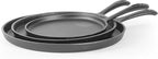 Commercial CHEF Round Cast Iron Griddle Pan 3-Piece Set – 8-inch, 10-inch, and 12-inch - Pre-seasoned Griddle Cast Iron Cookware