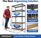 HOMEDANT 5 Tier Laminated Boltless Metal Shelving Unit Adjustable Garage Storage Utility Rack Heavy Duty Shelves Organization Multipurpose Shelf Warehouse Pantry Shed 35.9" W x 18.2" D x 71.3" H 3Pack