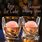 Silicone Ice Cube Trays for Freezer, 2 Pack Cute Ice Cube Tray with Lid,Rose Ice Mold and Heart Ice Mold Make 6 Giant Cute Flower Shape Ice for Cocktails Whiskey Bourbon,Father's day gifts