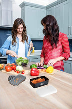 Cheese Grater with Container and Lid & Peeler Set - Vegetable Fruit Multi-Function Stainless Steel Kitchen Utensil Kit with Black Food Plastic Storage Stable Box - Hand Chopper Graters & Peelers
