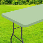 homing Rectangle Table Cloth Cover, Waterproof Polyester Elastic Fitted Tablecloth, Fits for 5 Foot Folding Tables, Washable Table Protector for Picnic, Camping, Outdoor (Green, 30" x 60")