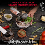 Gusto Nostro Natural Marble Mortar and Pestle Set | 5 Inch - 2.5 Cup Large Mortar Pestle Set for Grinding Herbs, Nuts, Grains | Pesto Grinding and Guacamole Stone Bowl | Marble Spice Crusher